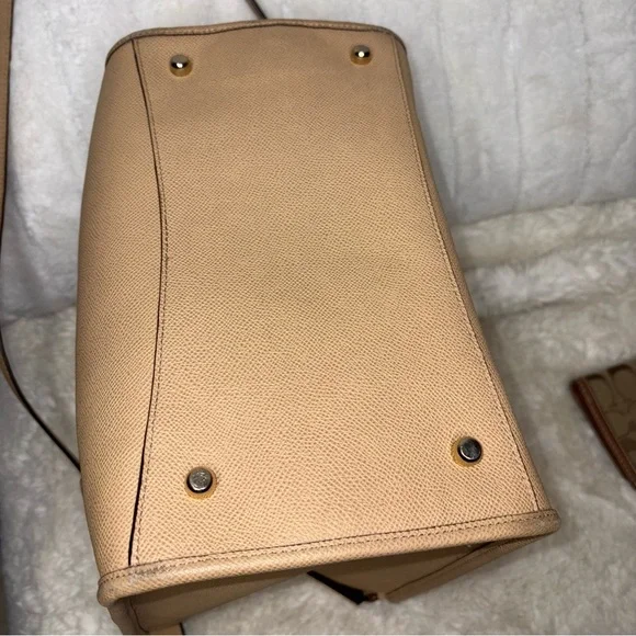 Coach Beige Leather Tote Bag Coach Linud crossbody tote - Picture 2 of 6